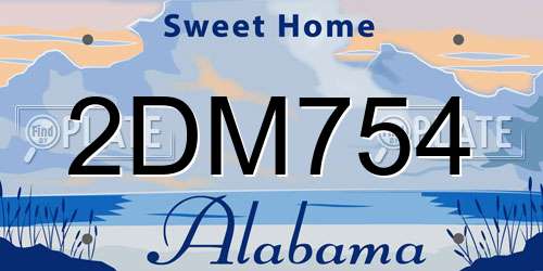 2DM754 Alabama License Plate