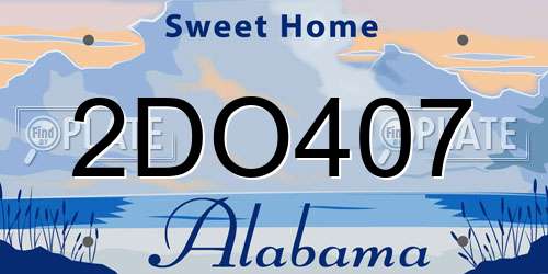 2DO407 Alabama License Plate