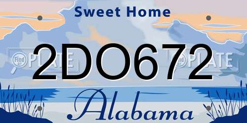 2DO672 Alabama License Plate