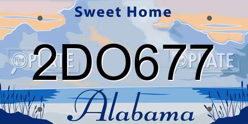 2DO677 Alabama License Plate