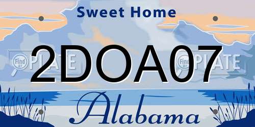 2DOA07 Alabama License Plate
