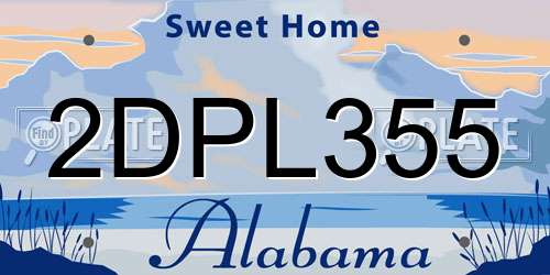 2DPL355 Alabama License Plate