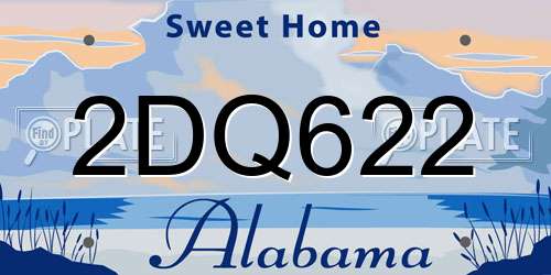 2DQ622 Alabama License Plate