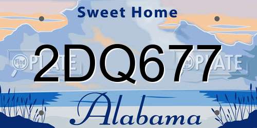 2DQ677 Alabama License Plate
