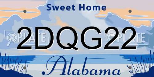 2DQG22 Alabama License Plate
