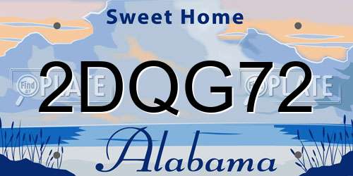 2DQG72 Alabama License Plate
