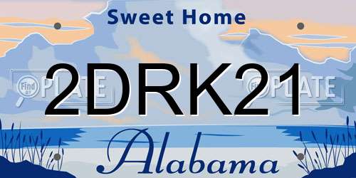 2DRK21 Alabama License Plate