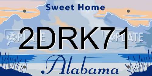 2DRK71 Alabama License Plate