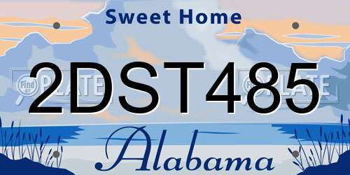 2DST485 Alabama License Plate