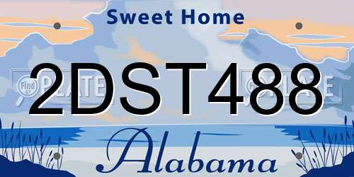 2DST488 Alabama License Plate