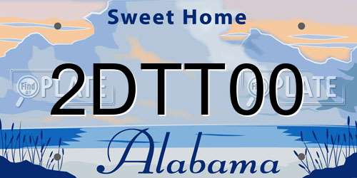 2DTT00 Alabama License Plate