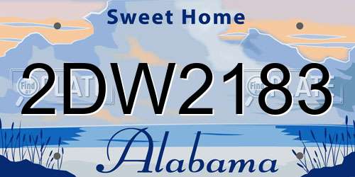 2DW2183 Alabama License Plate