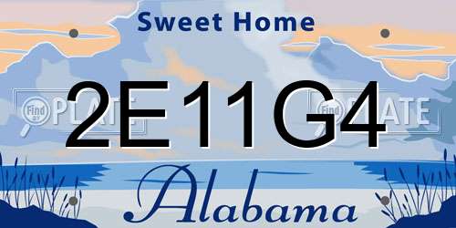 2E11G4 Alabama License Plate