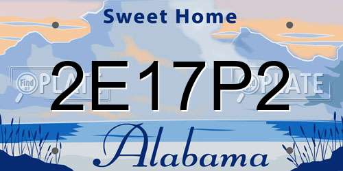 2E17P2 Alabama License Plate