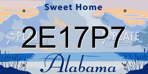 2E17P7 Alabama License Plate