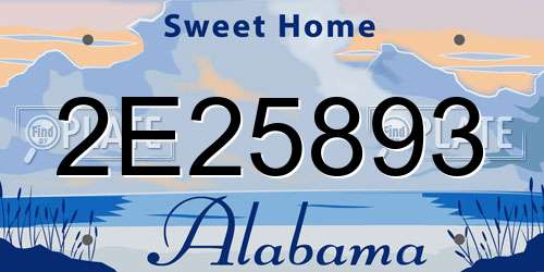 2E25893 Alabama License Plate