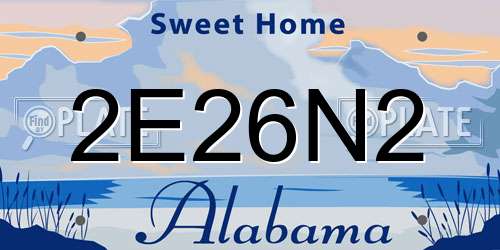 2E26N2 Alabama License Plate