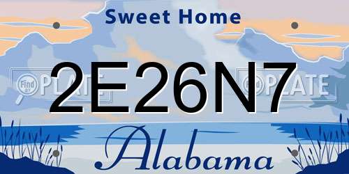 2E26N7 Alabama License Plate