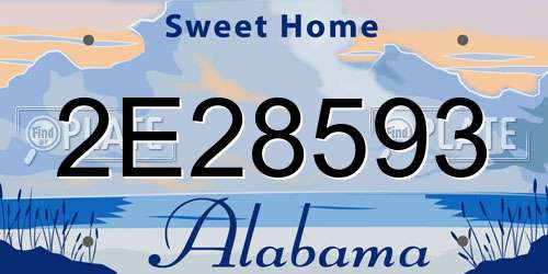 2E28593 Alabama License Plate