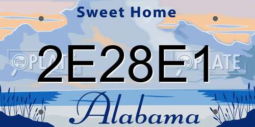2E28E1 Alabama License Plate