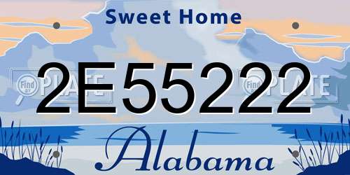 2E55222 Alabama License Plate