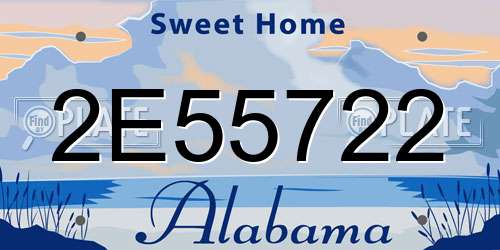 2E55722 Alabama License Plate