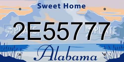 2E55777 Alabama License Plate