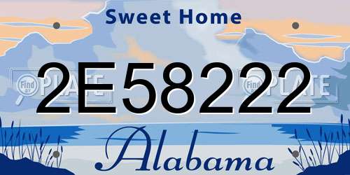 2E58222 Alabama License Plate