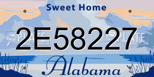 2E58227 Alabama License Plate