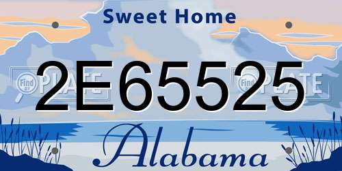 2E65525 Alabama License Plate