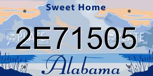 2E71505 Alabama License Plate