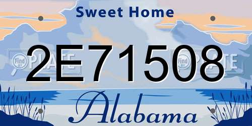 2E71508 Alabama License Plate
