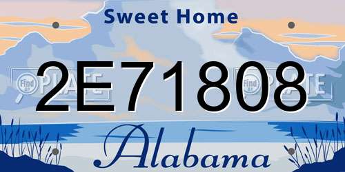 2E71808 Alabama License Plate