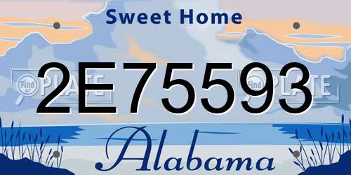 2E75593 Alabama License Plate