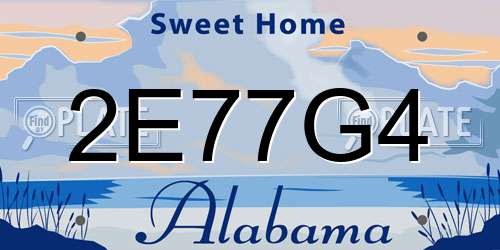 2E77G4 Alabama License Plate