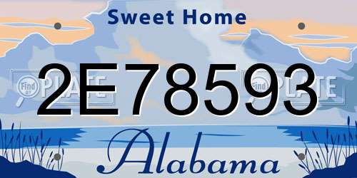 2E78593 Alabama License Plate