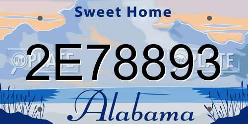 2E78893 Alabama License Plate