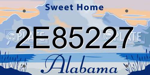 2E85227 Alabama License Plate