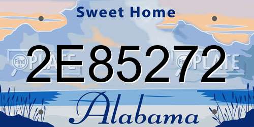 2E85272 Alabama License Plate