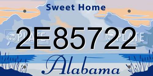 2E85722 Alabama License Plate