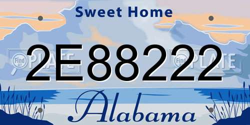 2E88222 Alabama License Plate