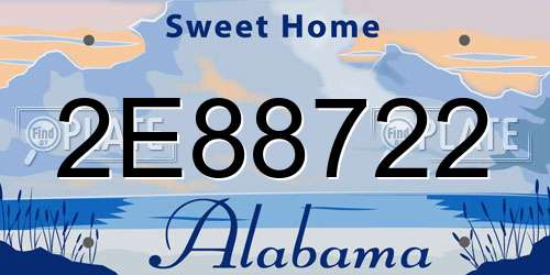 2E88722 Alabama License Plate