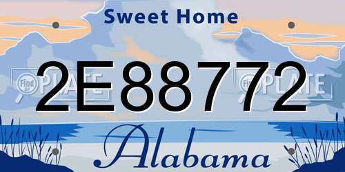 2E88772 Alabama License Plate
