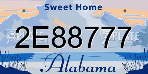2E88777 Alabama License Plate