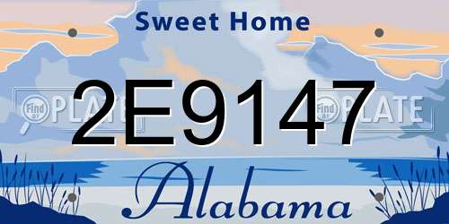 2E9147 Alabama License Plate