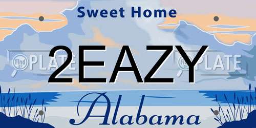 2EAZY Alabama License Plate