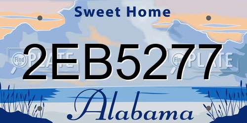2EB5277 Alabama License Plate