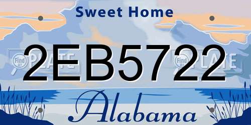 2EB5722 Alabama License Plate