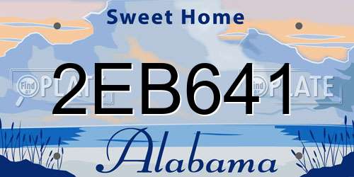 2EB641 Alabama License Plate