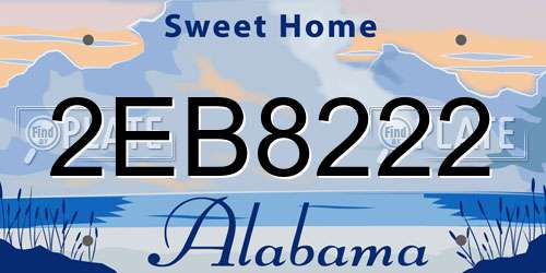 2EB8222 Alabama License Plate